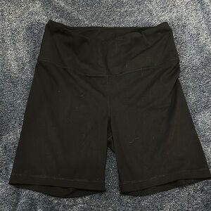 Yogalicious Black Bike Shorts Stretchy Mid-Thigh